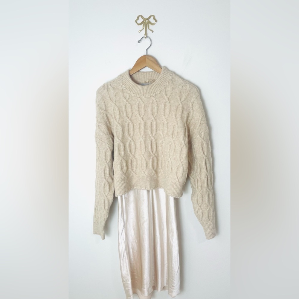 DH Collection Satin Slip Dress and Sweater Set‎